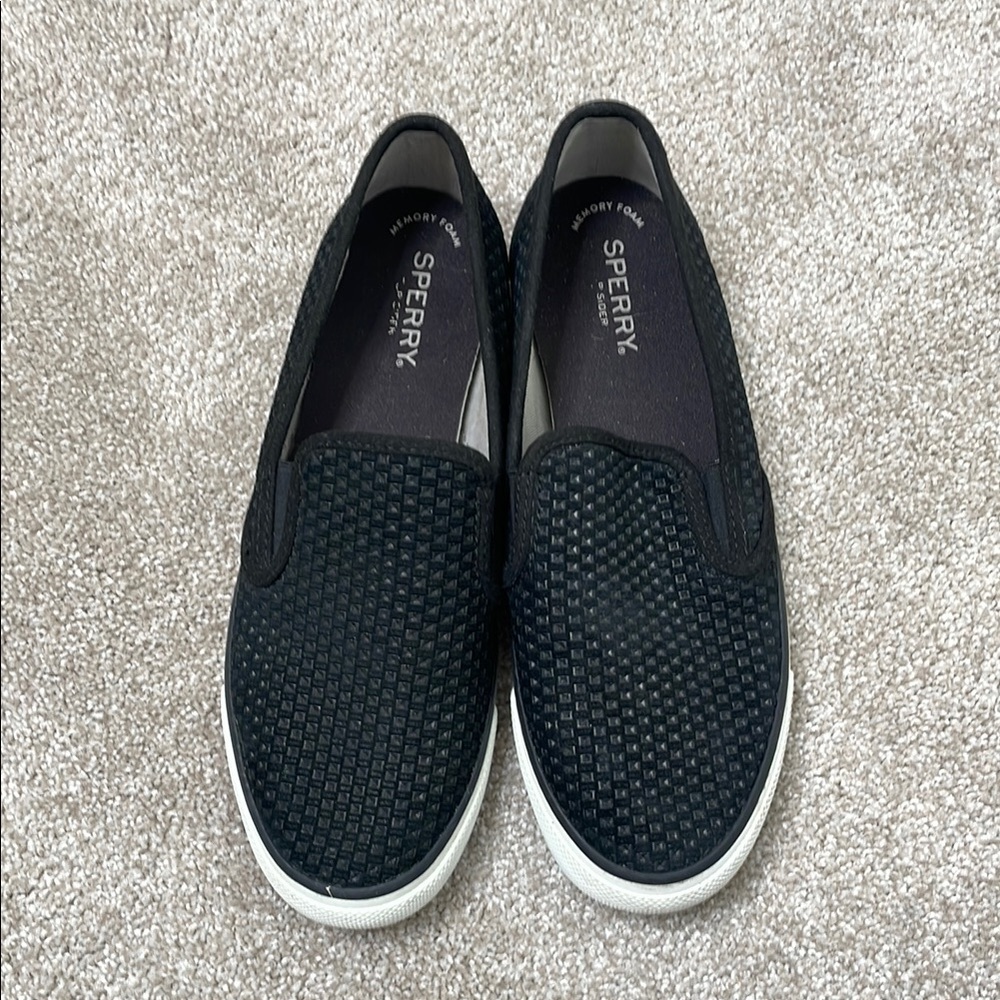 Sperry Seaside Perforated Emboss Suede Slip on Sneaker - Picture 2 of 9